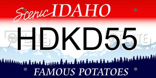 HDKD55 Idaho License Plate