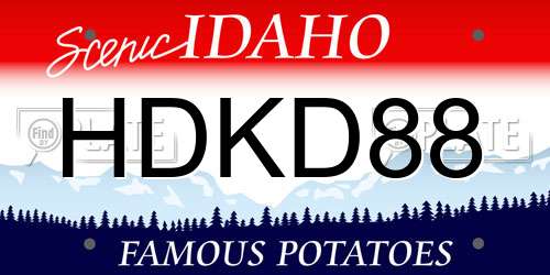HDKD88 Idaho License Plate