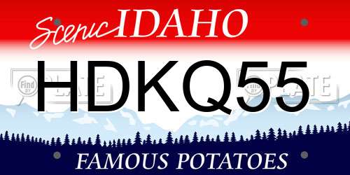 HDKQ55 Idaho License Plate