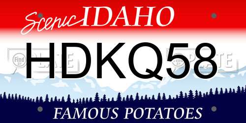 HDKQ58 Idaho License Plate