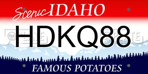 HDKQ88 Idaho License Plate