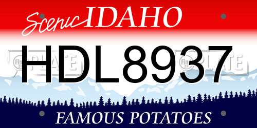 HDL8937 Idaho License Plate