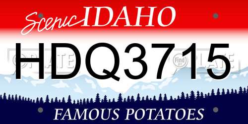 HDQ3715 Idaho License Plate