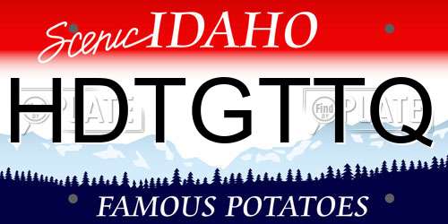 HDTGTTQ Idaho License Plate