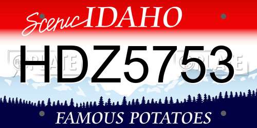 HDZ5753 Idaho License Plate
