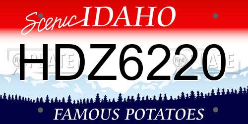 HDZ6220 Idaho License Plate