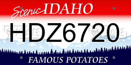 HDZ6720 Idaho License Plate