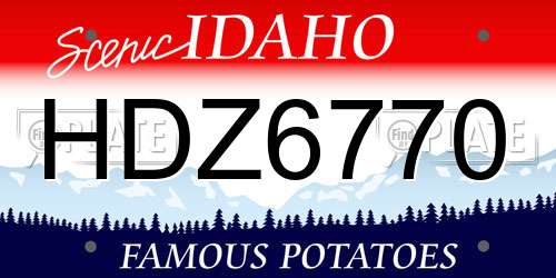 HDZ6770 Idaho License Plate