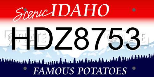 HDZ8753 Idaho License Plate