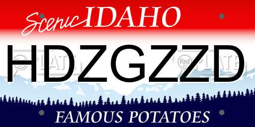 HDZGZZD Idaho License Plate