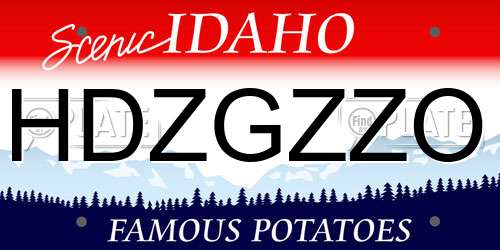 HDZGZZO Idaho License Plate