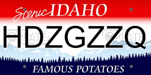 HDZGZZQ Idaho License Plate