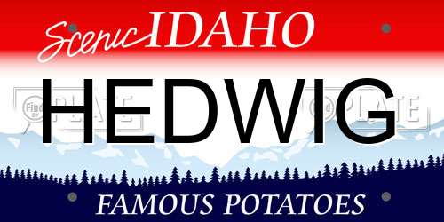HEDWIG Idaho License Plate