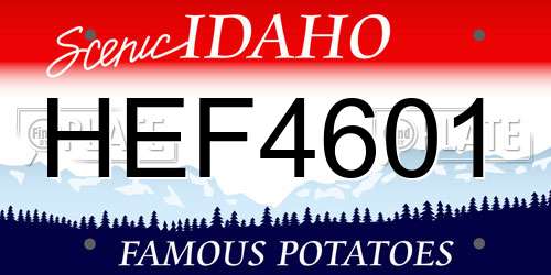 HEF4601 Idaho License Plate