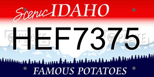 HEF7375 Idaho License Plate
