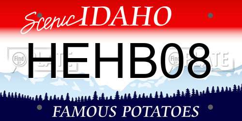 HEHB08 Idaho License Plate