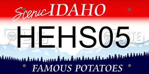 HEHS05 Idaho License Plate