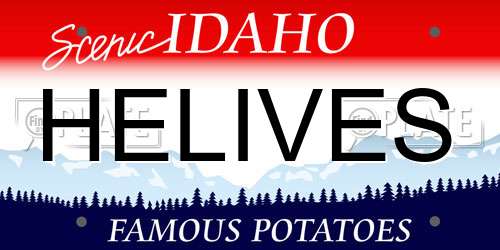 HELIVES Idaho License Plate