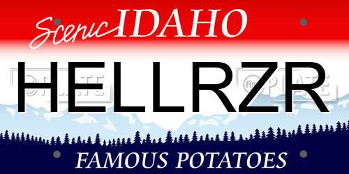 HELLRZR Idaho License Plate