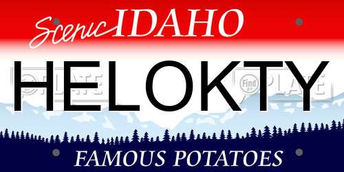 HELOKTY Idaho License Plate