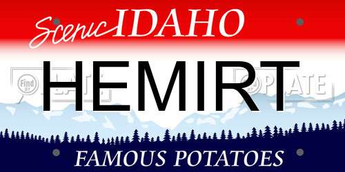 HEMIRT Idaho License Plate