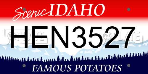 HEN3527 Idaho License Plate