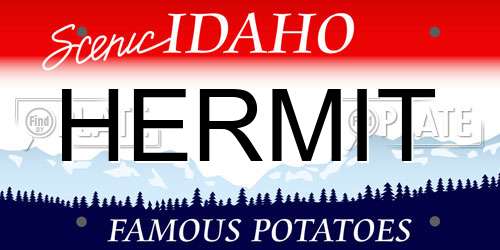 HERMIT Idaho License Plate