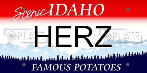 HERZ Idaho License Plate
