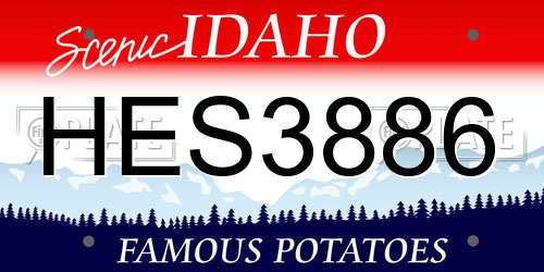 HES3886 Idaho License Plate