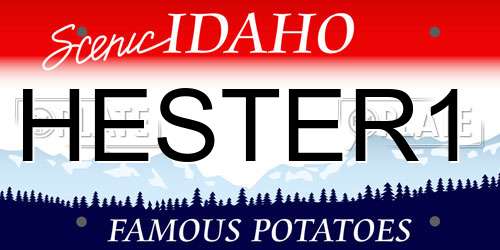 HESTER1 Idaho License Plate