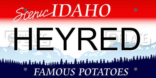 HEYRED Idaho License Plate