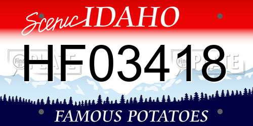 HF03418 Idaho License Plate