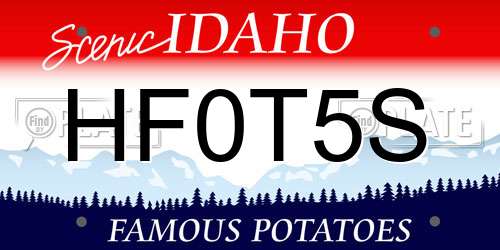 HF0T5S Idaho License Plate