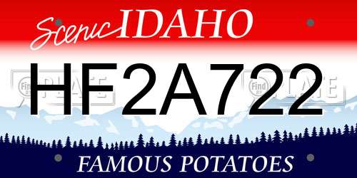 HF2A722 Idaho License Plate