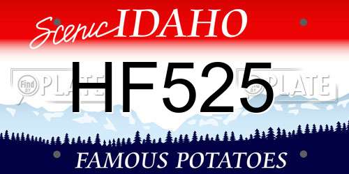 HF525 Idaho License Plate