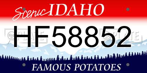 HF58852 Idaho License Plate