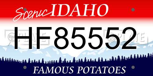 HF85552 Idaho License Plate
