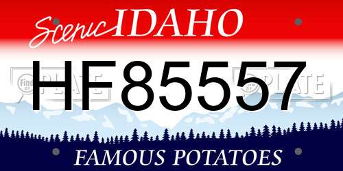 HF85557 Idaho License Plate