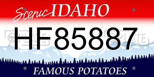 HF85887 Idaho License Plate