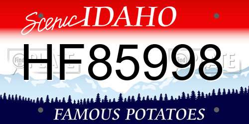HF85998 Idaho License Plate