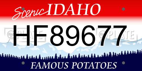 HF89677 Idaho License Plate