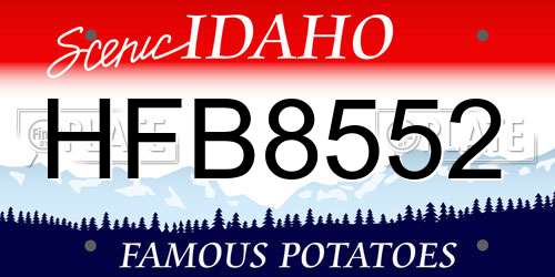 HFB8552 Idaho License Plate