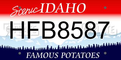 HFB8587 Idaho License Plate
