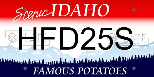 HFD25S Idaho License Plate