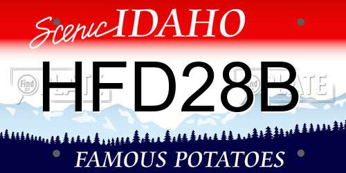HFD28B Idaho License Plate