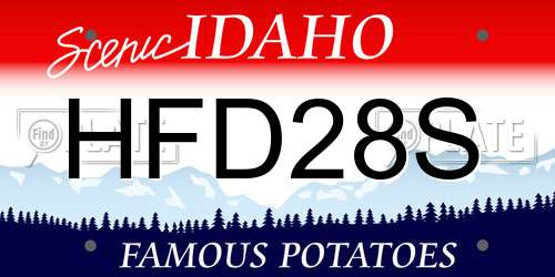 HFD28S Idaho License Plate