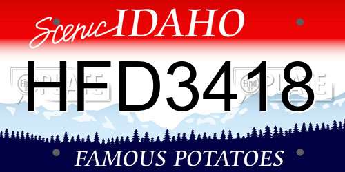 HFD3418 Idaho License Plate