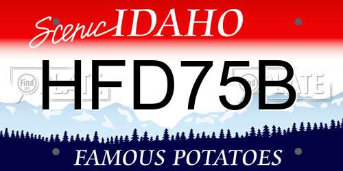 HFD75B Idaho License Plate