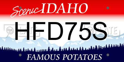 HFD75S Idaho License Plate