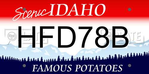 HFD78B Idaho License Plate